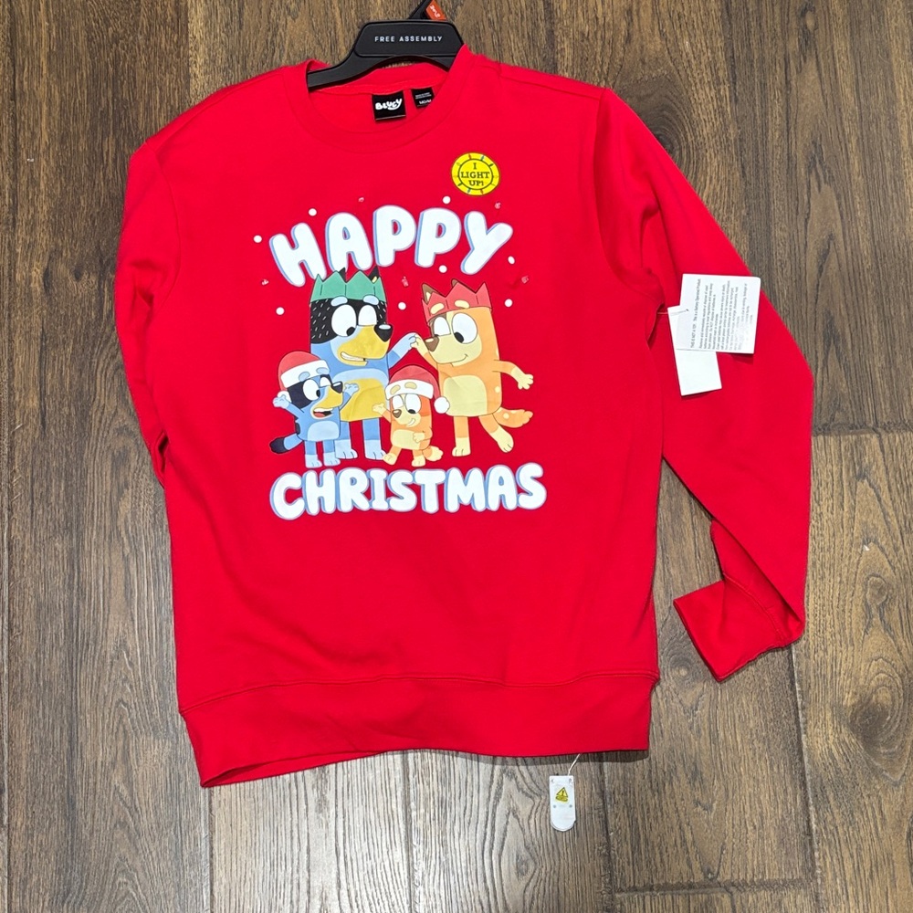 Red Bluey Happy Christmas Sweatshirt